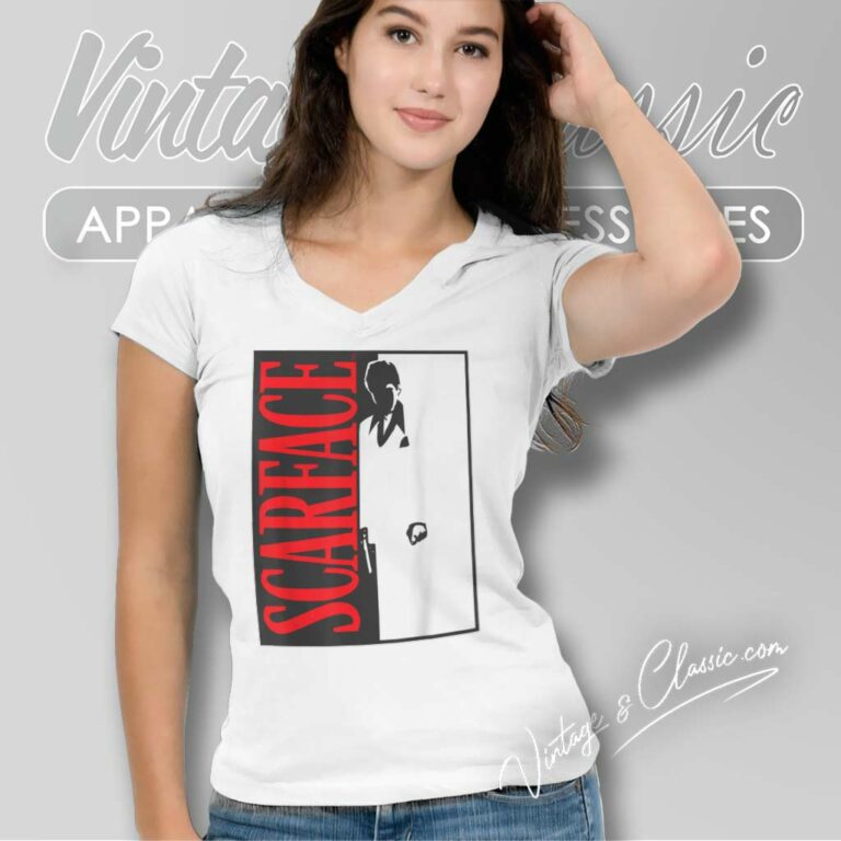 Scarface Shirt 1983 Crime Drama Film V Neck TShirt Scarface Shirt 1983 Crime Drama Film V Neck TShirt