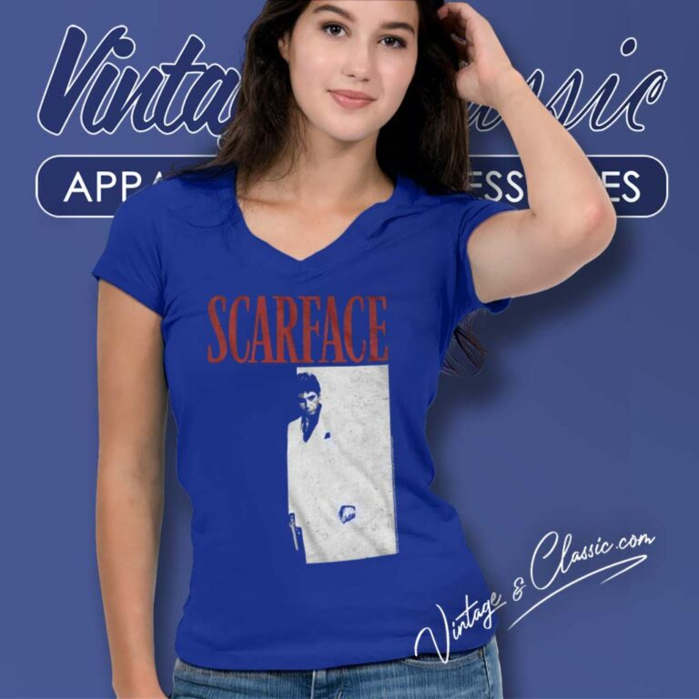 Scarface Shirt Tony Montana Scarface 1983 Film V Neck TShirt Scarface Shirt Tony Montana Scarface 1983 Film V Neck TShirt