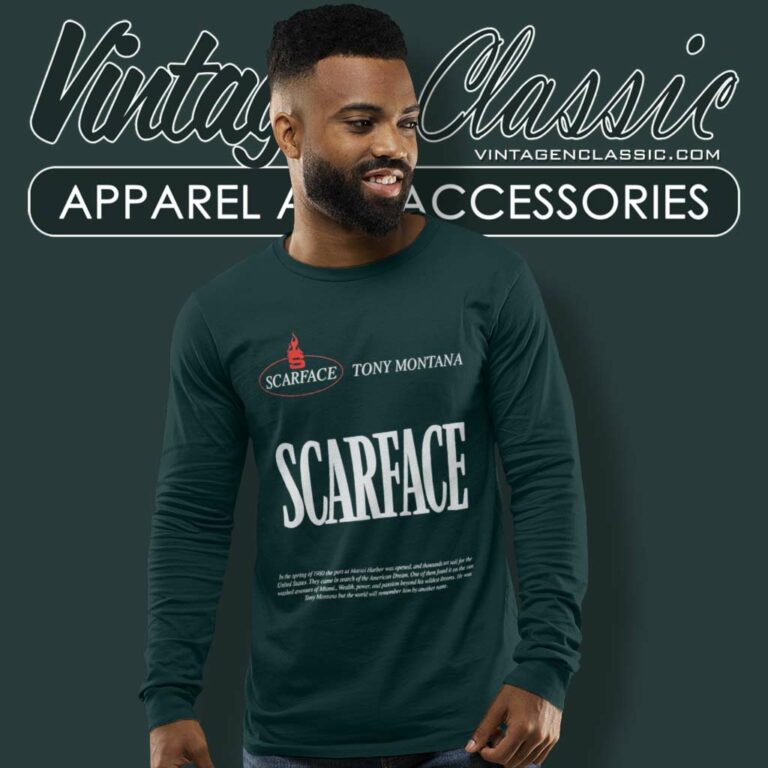 Scarface Tony Montana Logo Long Sleeve Tee Scarface Tony Montana Logo Long Sleeve Tee