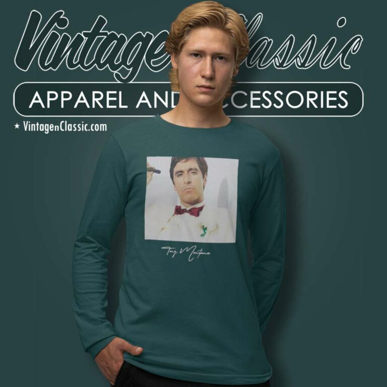 Scarface Tony Montana Logo Signature Long Sleeve Tee Scarface Tony Montana Logo Signature Long Sleeve Tee