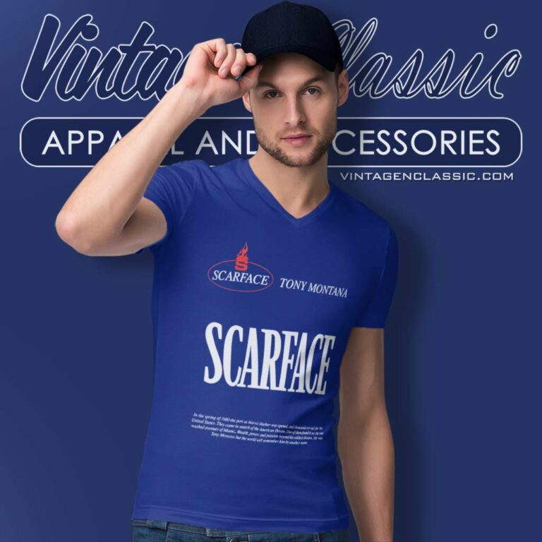 Scarface Tony Montana Logo V Neck TShirt Scarface Tony Montana Logo V Neck TShirt