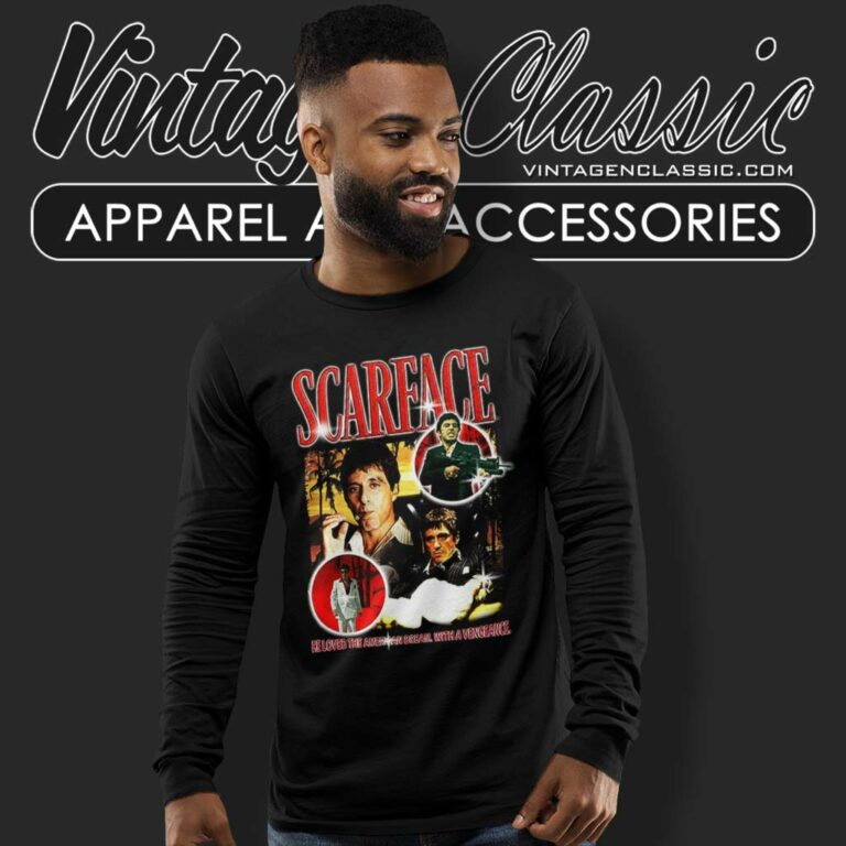 Scarface Tony Montana Long Sleeve Tee Scarface Tony Montana Long Sleeve Tee