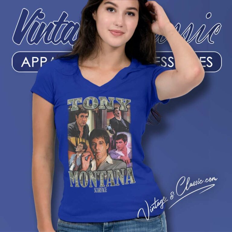 Scarface Tony Montana Make The Money V Neck TShirt Scarface Tony Montana Make The Money V Neck TShirt