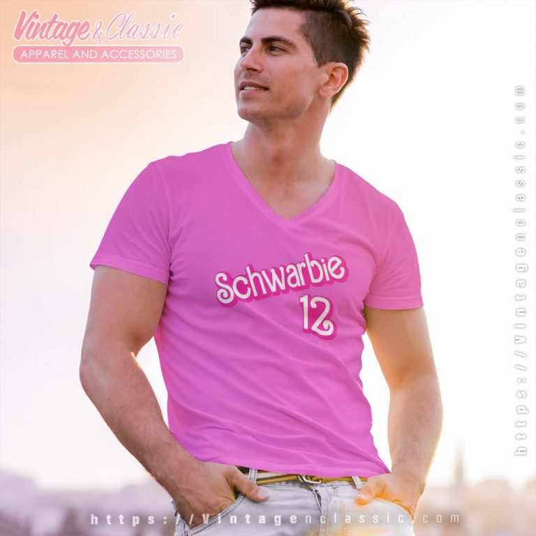 Schwarbie 12 Pink Shirt Phillies Kyle Schwarber V Neck TShirt Schwarbie 12 Pink Shirt Phillies Kyle Schwarber V Neck TShirt