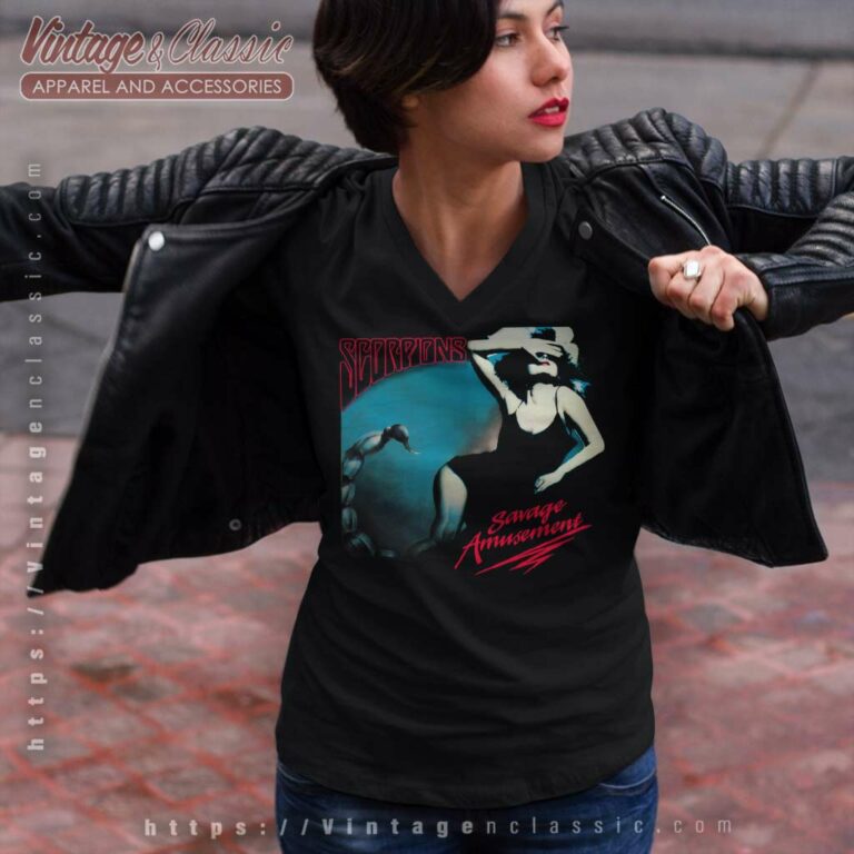 Scorpions Savage Amuset V Neck TShirt Scorpions Savage Amuset V Neck TShirt