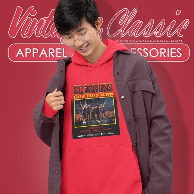 Scorpions Shirt 2024 Love At First Sting Tour At Etihad Yas Island In Abu Dhabi On May Hoodie Scorpions Shirt 2024 Love At First Sting Tour At Etihad Yas Island In Abu Dhabi On May Hoodie