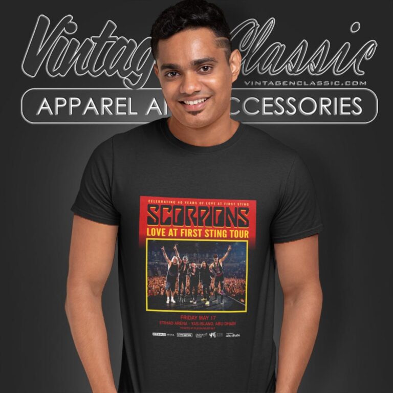 Scorpions Shirt 2024 Love At First Sting Tour At Etihad Yas Island In Abu Dhabi On May T Shirt Scorpions Shirt 2024 Love At First Sting Tour At Etihad Yas Island In Abu Dhabi On May T Shirt