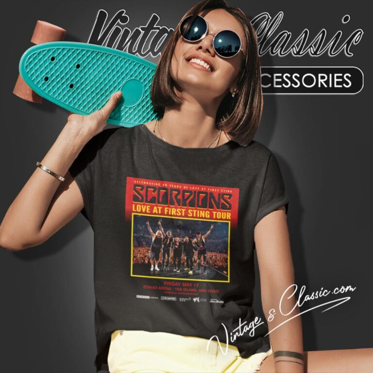 Scorpions Shirt 2024 Love At First Sting Tour At Etihad Yas Island In Abu Dhabi On May Women T Shirt Scorpions Shirt 2024 Love At First Sting Tour At Etihad Yas Island In Abu Dhabi On May Women T Shirt
