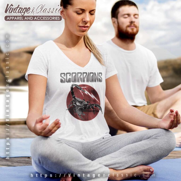 Scorpions Shirt 7 Jack Plug Black V Neck TShirt Scorpions Shirt 7 Jack Plug Black V Neck TShirt