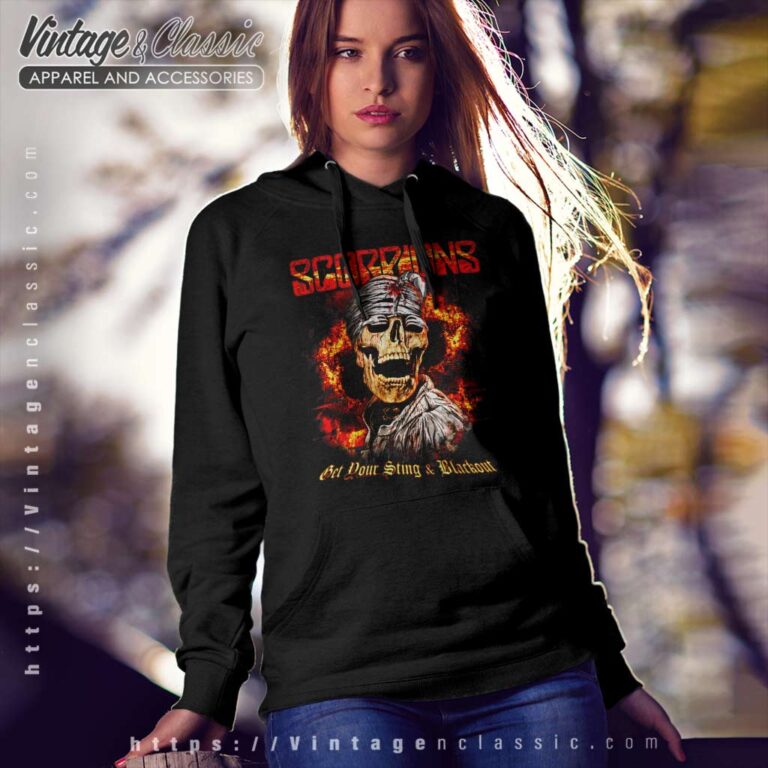 Scorpions Shirt Album Blackout Skull Hoodie Scorpions Shirt Album Blackout Skull Hoodie