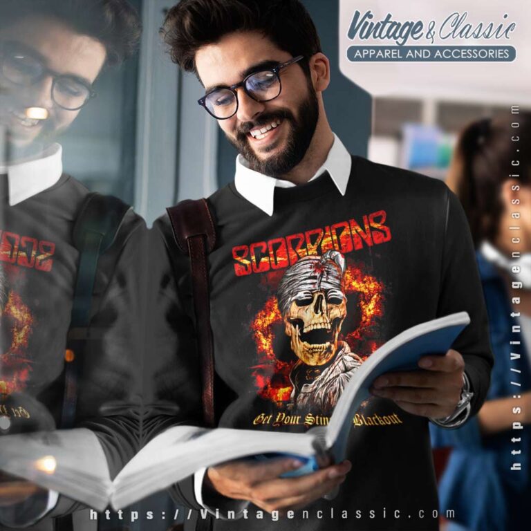Scorpions Shirt Album Blackout Skull Sweatshirt Scorpions Shirt Album Blackout Skull Sweatshirt