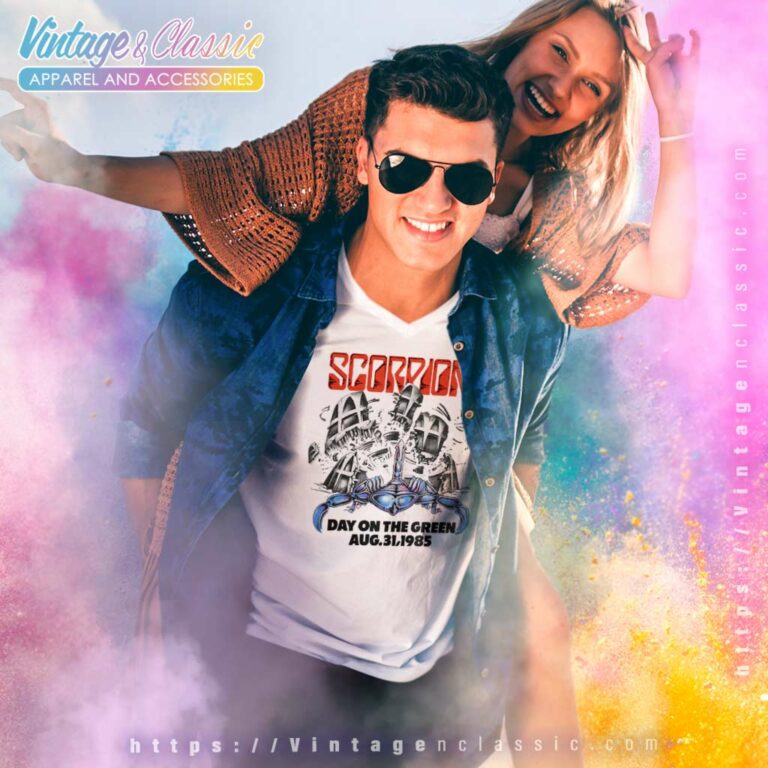 Scorpions Shirt Day On The Green V Neck TShirt Scorpions Shirt Day On The Green V Neck TShirt