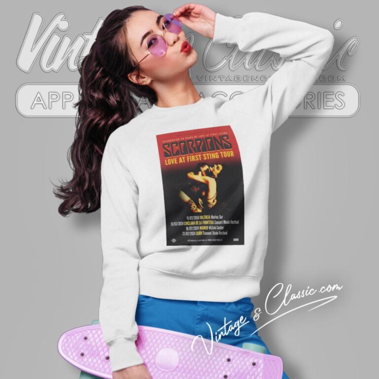 Scorpions Shirt Love At First Sting Tour 2024 Poster Sweatshirt Scorpions Shirt Love At First Sting Tour 2024 Poster Sweatshirt