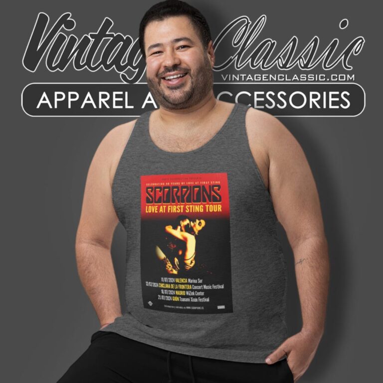 Scorpions Shirt Love At First Sting Tour 2024 Poster Tank Top Racerback Scorpions Shirt Love At First Sting Tour 2024 Poster Tank Top Racerback