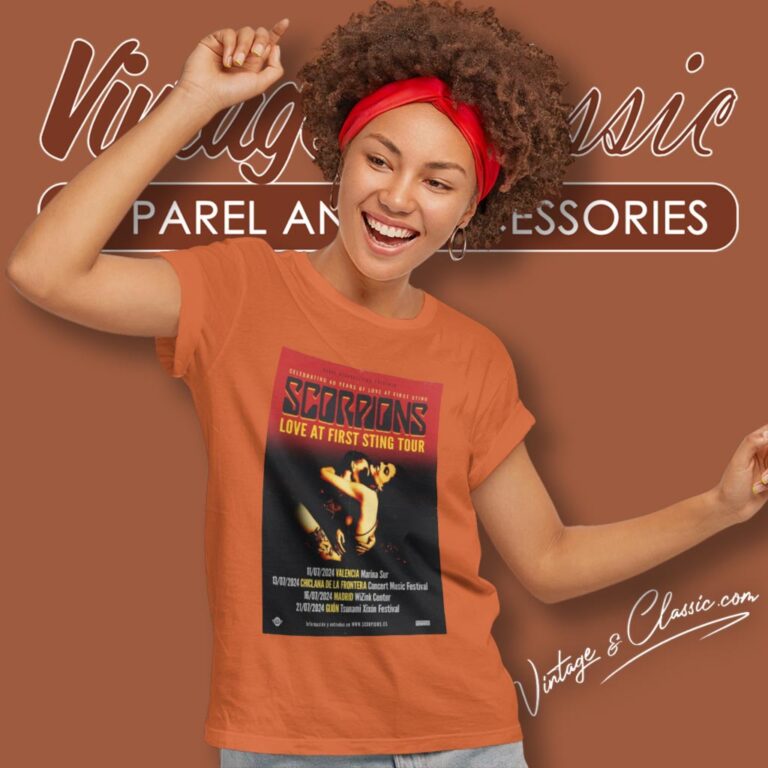 Scorpions Shirt Love At First Sting Tour 2024 Poster Women T Shirt Scorpions Shirt Love At First Sting Tour 2024 Poster Women T Shirt