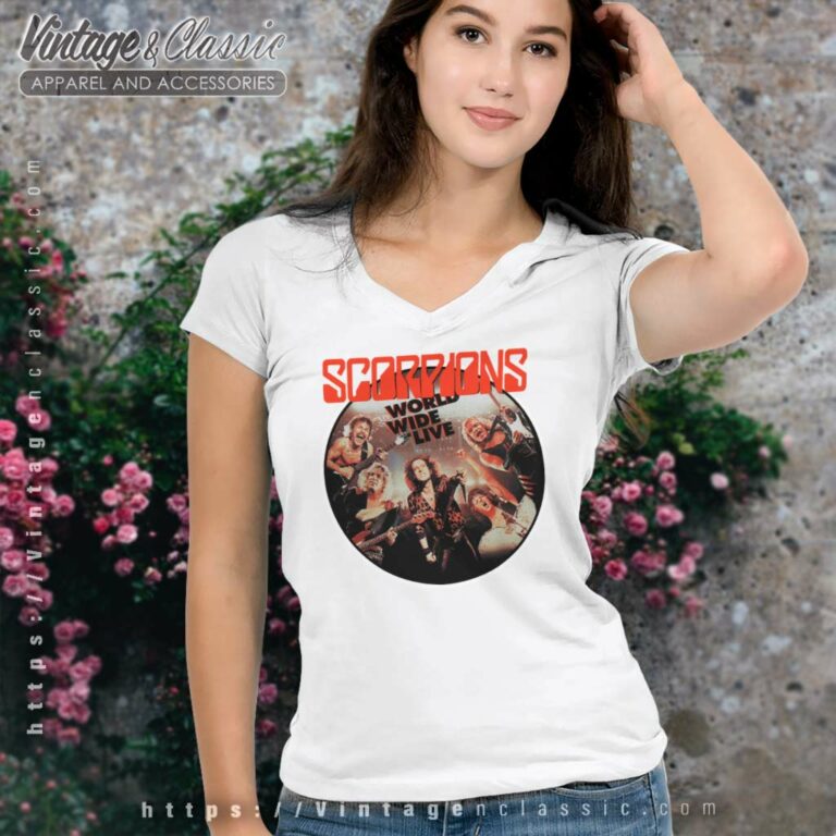 Scorpions World Wide Live V Neck TShirt Scorpions World Wide Live V Neck TShirt