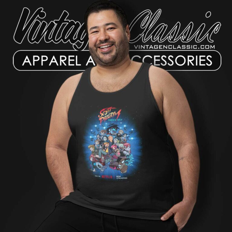 Scott Pilgrim Takes Off Anime Gathers The Evil Poster Tank Top Racerback Scott Pilgrim Takes Off Anime Gathers The Evil Poster Tank Top Racerback