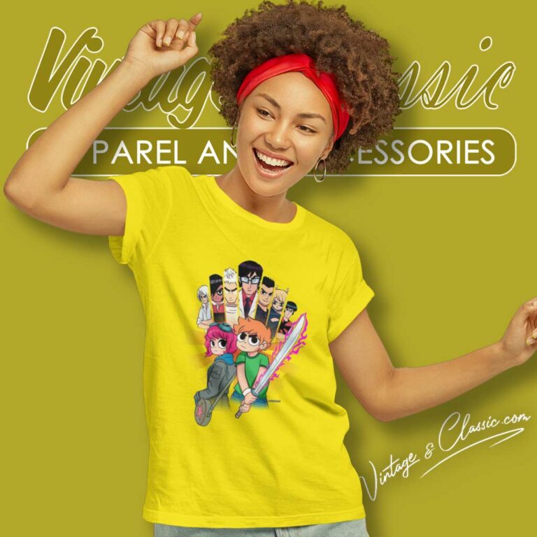 Scott Pilgrim Vs The World Shirt Takes Off Netflix Anime Women TShirt Scott Pilgrim Vs The World Shirt Takes Off Netflix Anime Women TShirt