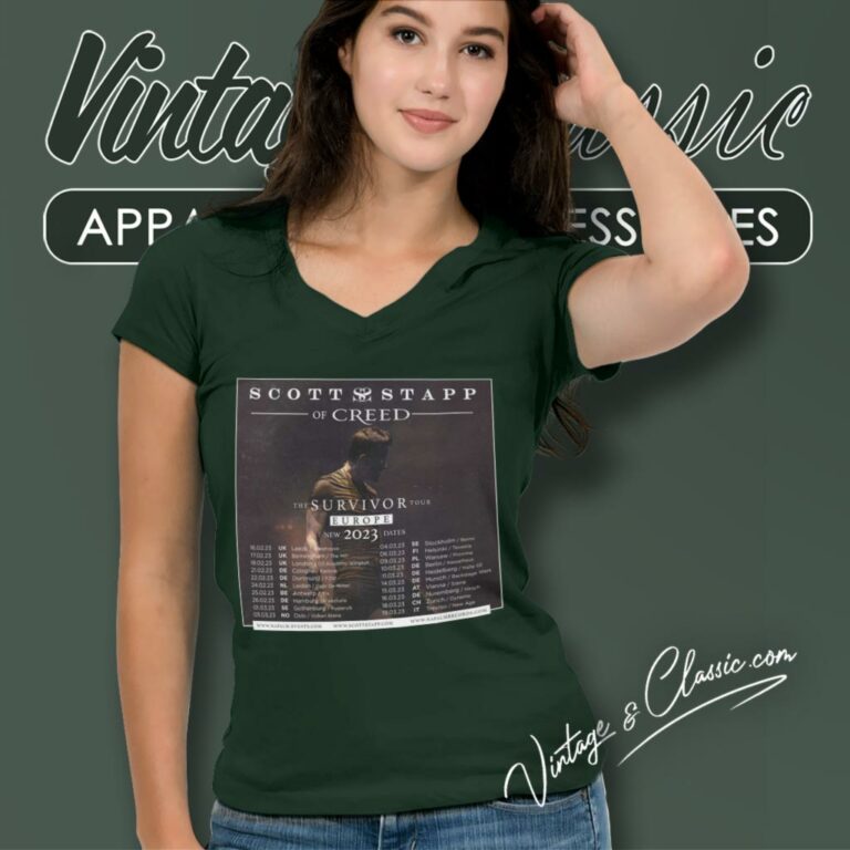 Scott Stapp Shirt Of Creed The Survivor 2023 Tour V Neck TShirt Scott Stapp Shirt Of Creed The Survivor 2023 Tour V Neck TShirt