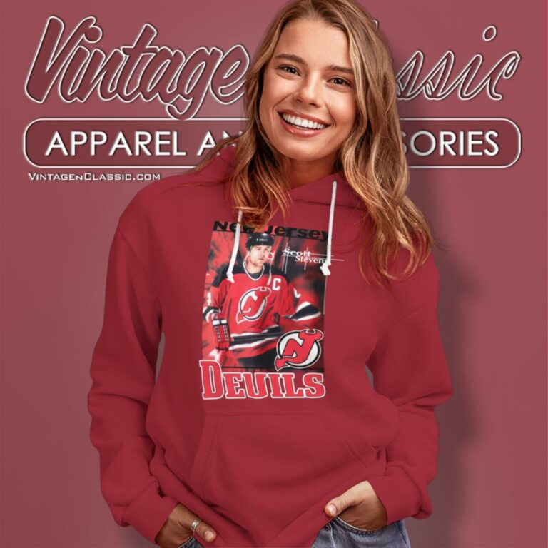 Scott Stevens New Jersey Devils Huge Logo Hoodie Scott Stevens New Jersey Devils Huge Logo Hoodie