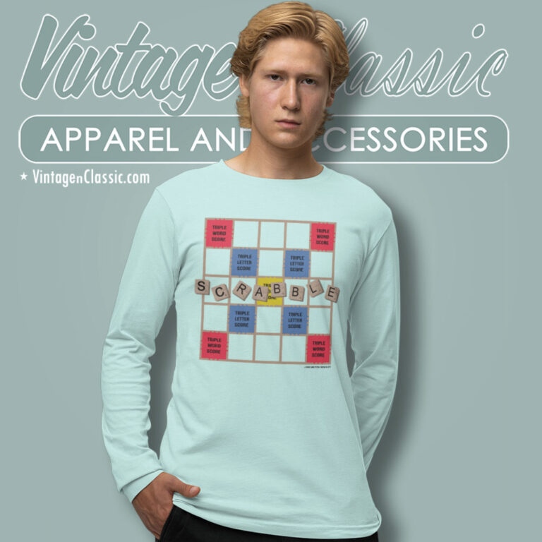 Scrabble Board Game 90s Nerd Long Sleeve Tee Scrabble Board Game 90s Nerd Long Sleeve Tee