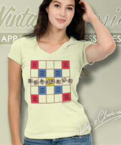 Scrabble Board Game 90s Nerd V Neck TShirt