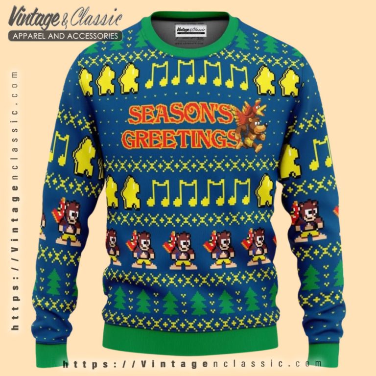 Seasons Greetings Banjo Kazooie Ugly Christmas Sweater Seasons Greetings Banjo Kazooie Ugly Christmas Sweater