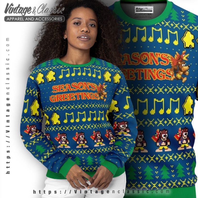Seasons Greetings Banjo Kazooie Ugly Christmas Sweater Women Ugly Sweater Seasons Greetings Banjo Kazooie Ugly Christmas Sweater Women Ugly Sweater