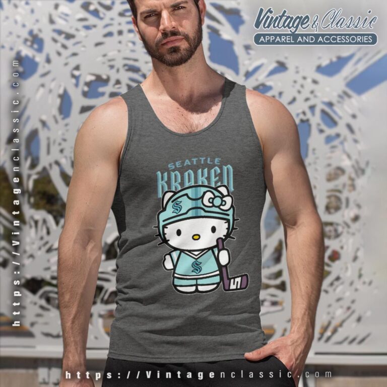Seattle Kraken Hello Kitty Shirt Tank Top Racerback Seattle Kraken Hello Kitty Shirt Tank Top Racerback