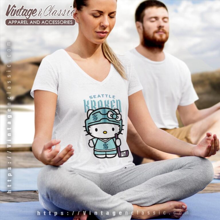 Seattle Kraken Hello Kitty Shirt V Neck TShirt Seattle Kraken Hello Kitty Shirt V Neck TShirt