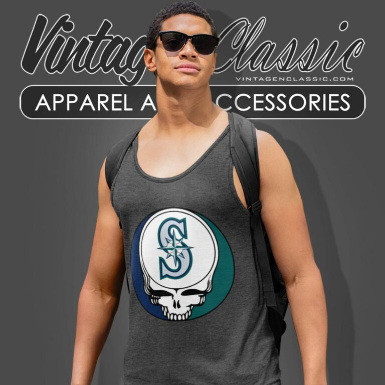 Seattle Mariners Grateful Dead Steal Your Face Tank Top Racerback Seattle Mariners Grateful Dead Steal Your Face Tank Top Racerback