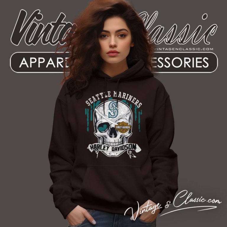 Seattle Mariners Harley Davidson Skull Hoodie Seattle Mariners Harley Davidson Skull Hoodie