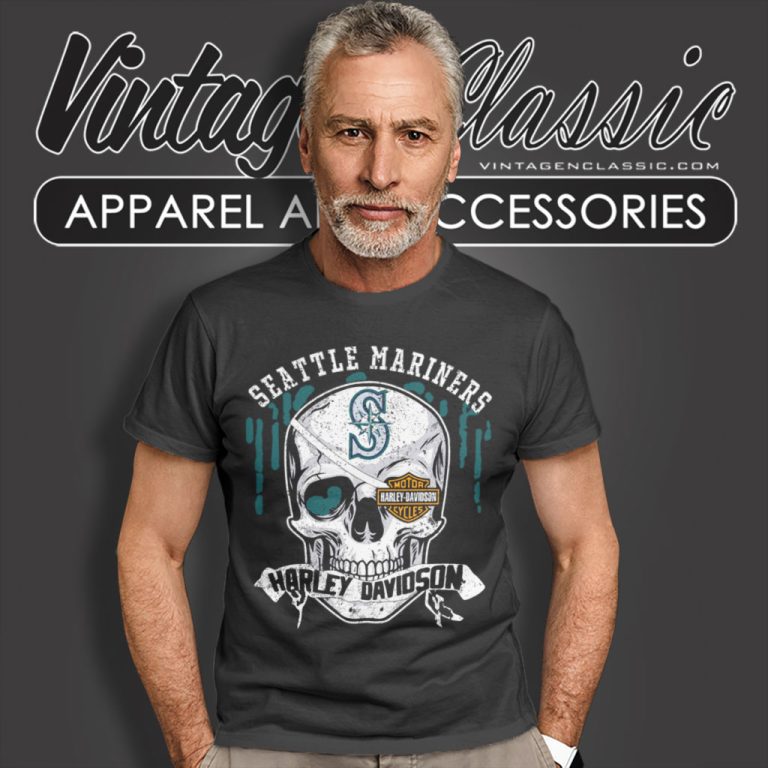 Seattle Mariners Harley Davidson Skull T Shirt Seattle Mariners Harley Davidson Skull T Shirt