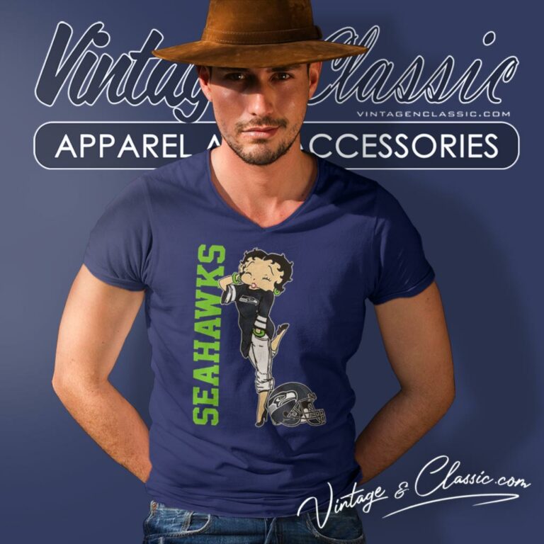 Seattle Seahawks Betty Boop Nfl V Neck TShirt Seattle Seahawks Betty Boop Nfl V Neck TShirt