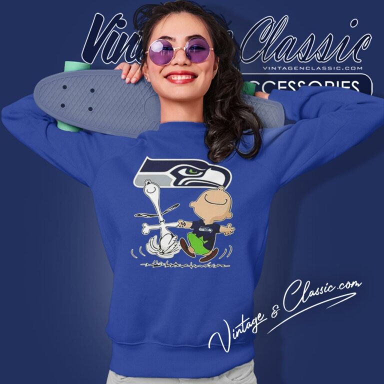 Seattle Seahawks Charlie Brown Snoopy Dancing Sweatshirt Seattle Seahawks Charlie Brown Snoopy Dancing Sweatshirt