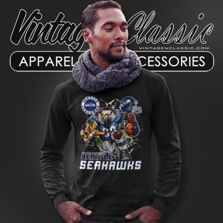 Seattle Seahawks Football Mascot Long Sleeve Tee Seattle Seahawks Football Mascot Long Sleeve Tee