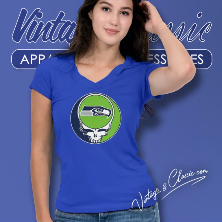 Seattle Seahawks Grateful Dead Steal Your Face V Neck TShirt Seattle Seahawks Grateful Dead Steal Your Face V Neck TShirt