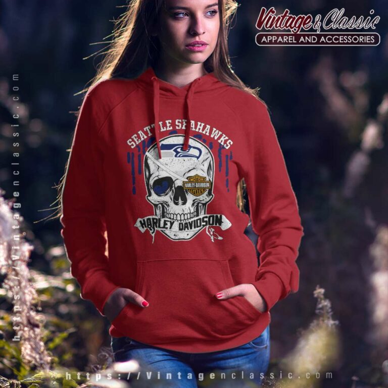 Seattle Seahawks Harley Davidson Skull Hoodie Seattle Seahawks Harley Davidson Skull Hoodie