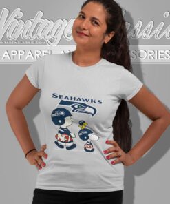 Seattle Seahawks Lets Play Football Together Snoopy Shirt Women T shirt