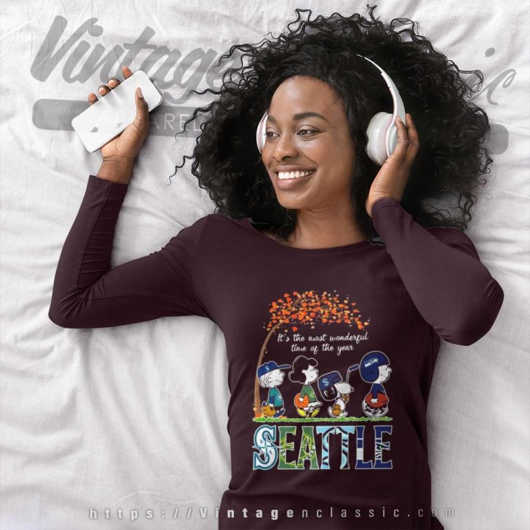 Seattle Seahawks Mariners Kraken And Storm Long Sleeve Tee Seattle Seahawks Mariners Kraken And Storm Long Sleeve Tee