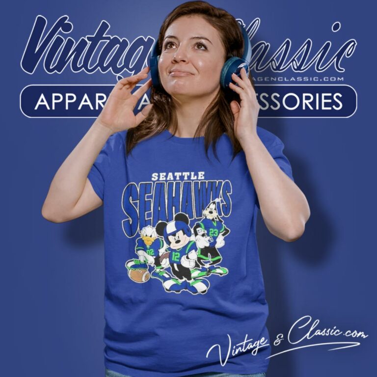 Seattle Seahawks Mickey Donald Duck And Goofy Women T Shirt Seattle Seahawks Mickey Donald Duck And Goofy Women T Shirt