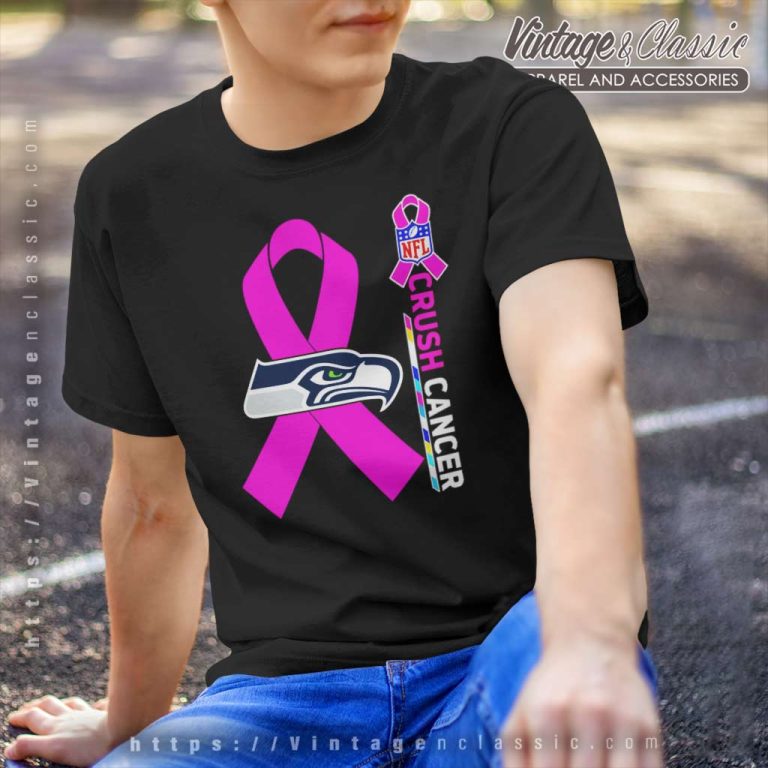 Seattle Seahawks Nfl Crush Cancer 2023 T Shirt Seattle Seahawks Nfl Crush Cancer 2023 T Shirt
