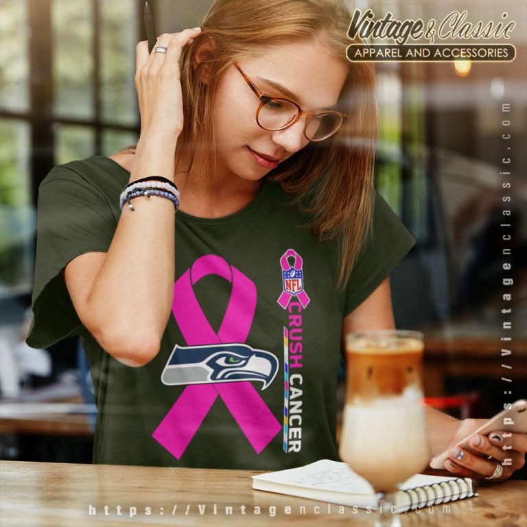 Seattle Seahawks Nfl Crush Cancer 2023 Women TShirt Seattle Seahawks Nfl Crush Cancer 2023 Women TShirt
