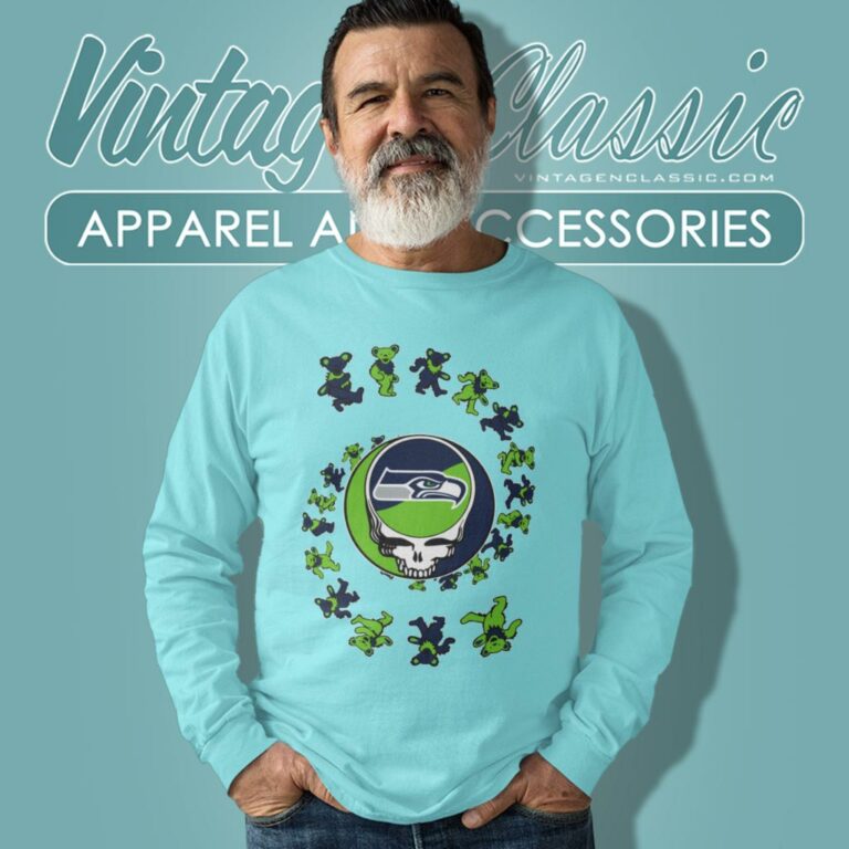 Seattle Seahawks Nfl Grateful Dancing Bears Long Sleeve Tee Seattle Seahawks Nfl Grateful Dancing Bears Long Sleeve Tee