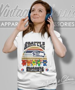 Seattle Seahawks Nfl Grateful Dancing Bears Retro Women T Shirt
