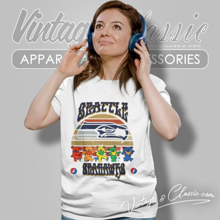 Seattle Seahawks Nfl Grateful Dancing Bears Retro Women T Shirt Seattle Seahawks Nfl Grateful Dancing Bears Retro Women T Shirt