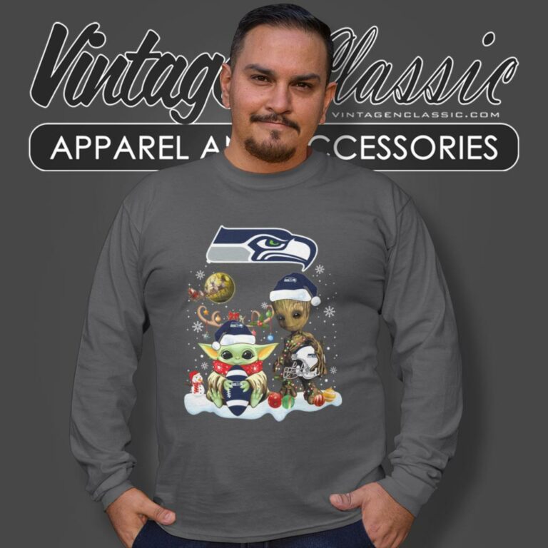 Seattle Seahawks Shirt Baby Yoda And Groot Santa Christmas Long Sleeve Tee Seattle Seahawks Shirt Baby Yoda And Groot Santa Christmas Long Sleeve Tee
