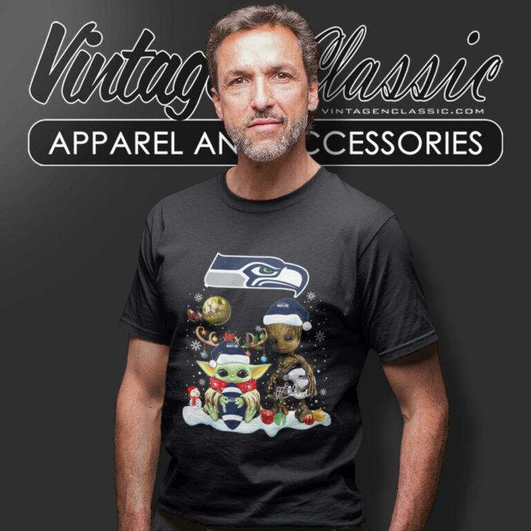 Seattle Seahawks Shirt Baby Yoda And Groot Santa Christmas T Shirt Seattle Seahawks Shirt Baby Yoda And Groot Santa Christmas T Shirt