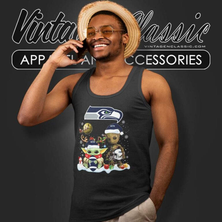 Seattle Seahawks Shirt Baby Yoda And Groot Santa Christmas Tank Top Racerback Seattle Seahawks Shirt Baby Yoda And Groot Santa Christmas Tank Top Racerback