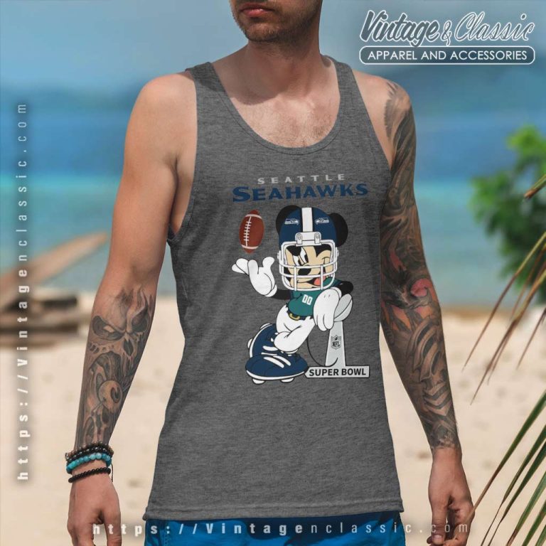Seattle Seahawks Shirt Mickey Mouse Disney Super Bowl Football Tank Top Racerback Seattle Seahawks Shirt Mickey Mouse Disney Super Bowl Football Tank Top Racerback